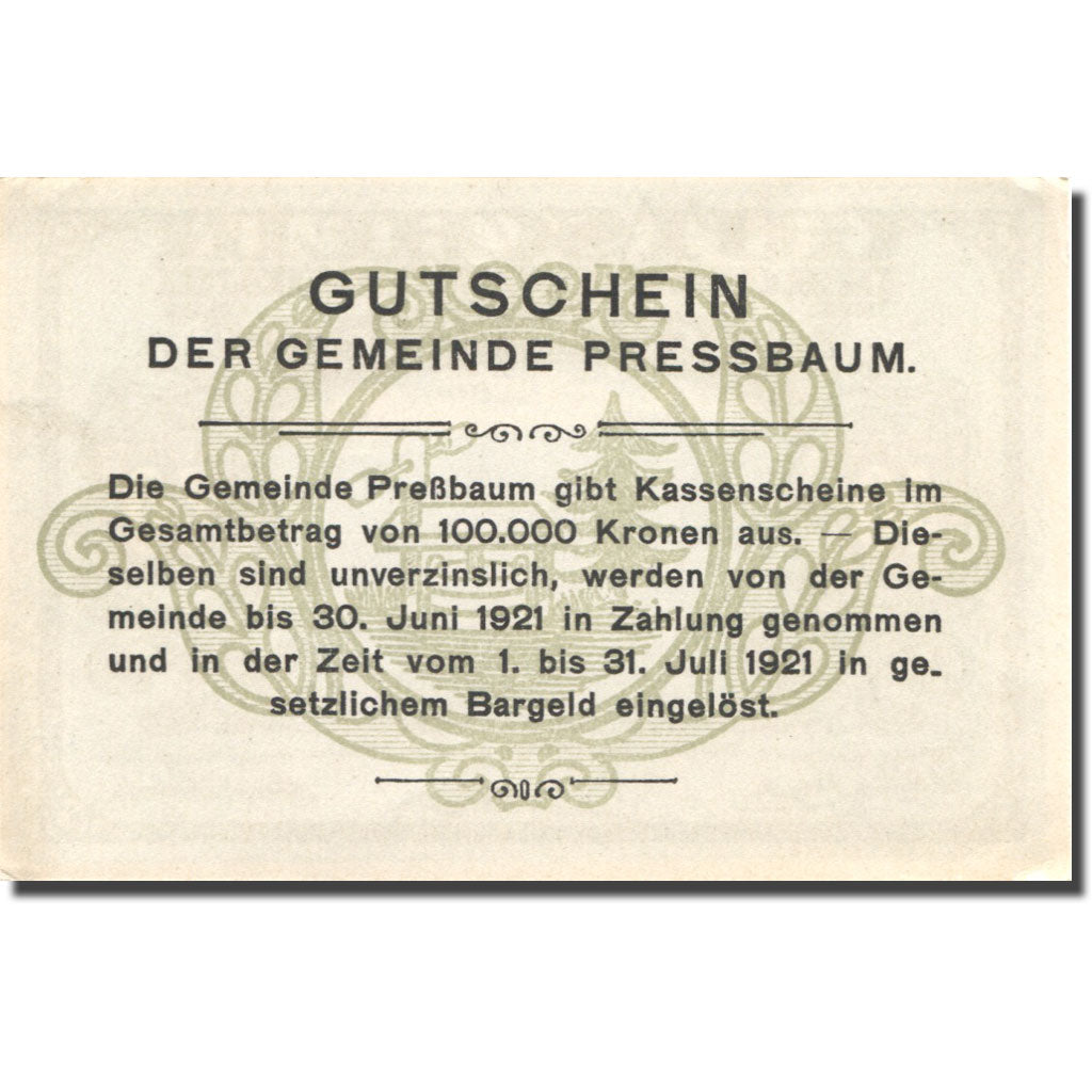 Banknot, Austria, Pressbaum, 40 Heller, Eglise, 1920, 1920-07-31, UNC(63)