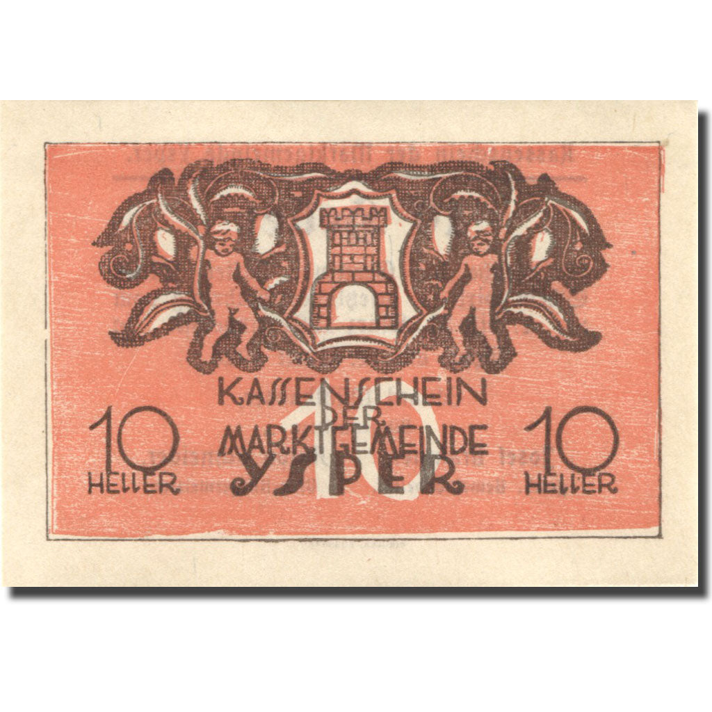 Banconote, Austria, Ysper, 10 Heller, château 1921-03-31, SPL Mehl:FS 1261b