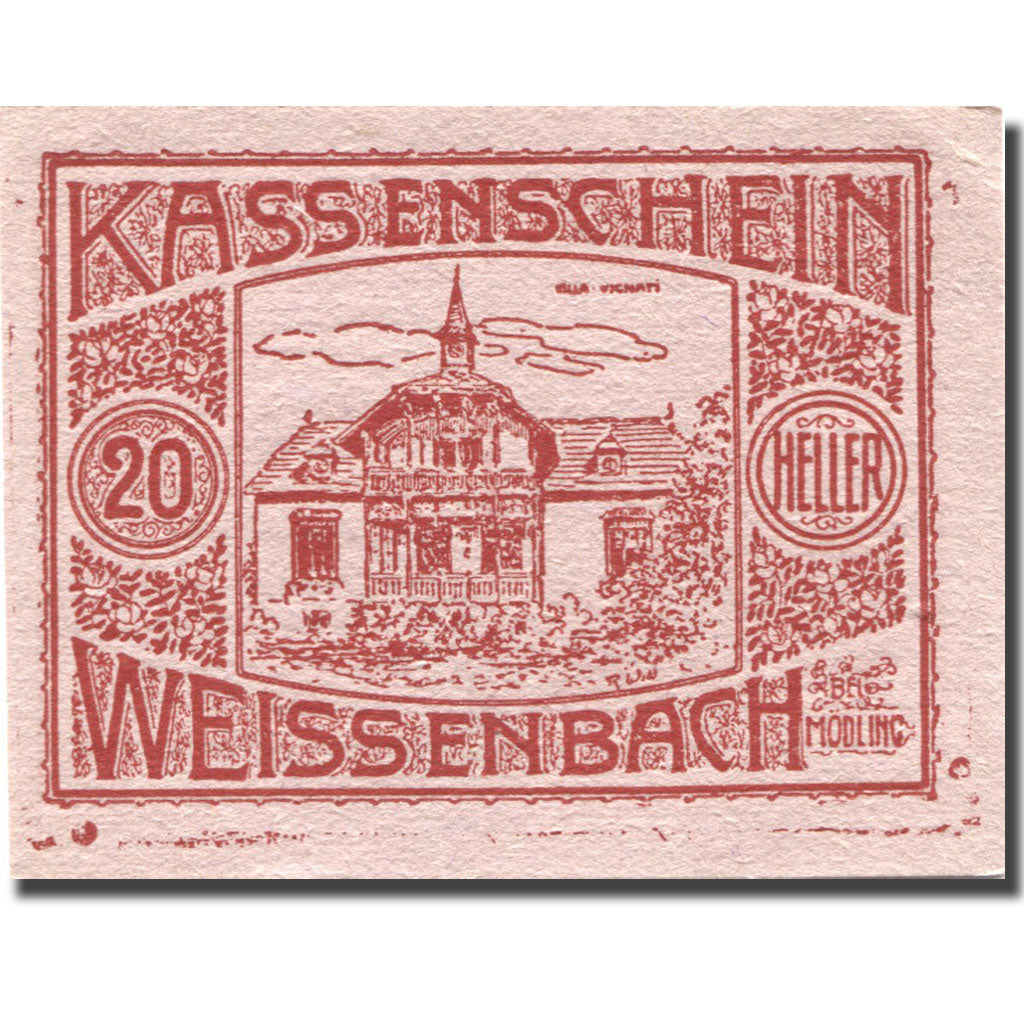 Banconote, Austria, Weissenbach, 20 Heller, manoir, 1920 SPL Mehl:FS 1156Ba