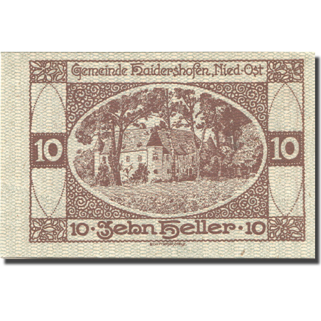 Biljet, Oostenrijk, Haidershofen, 10 Heller, château, 1920 SPL Mehl:FS 335Ib