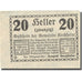 Banconote, Austria, Kirchheim, 20 Heller, valeur faciale 1920 SPL Mehl:FS 447IIa