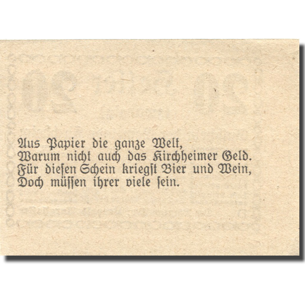 Banconote, Austria, Kirchheim, 20 Heller, valeur faciale 1920 SPL Mehl:FS 447IIa