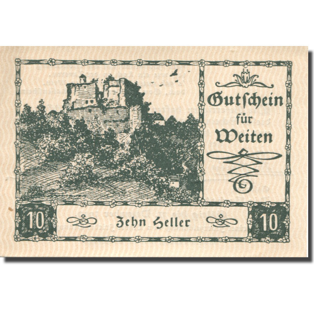 Banconote, Austria, Weiten, 10 Heller, château 1920-12-31, SPL Mehl:FS 1162b