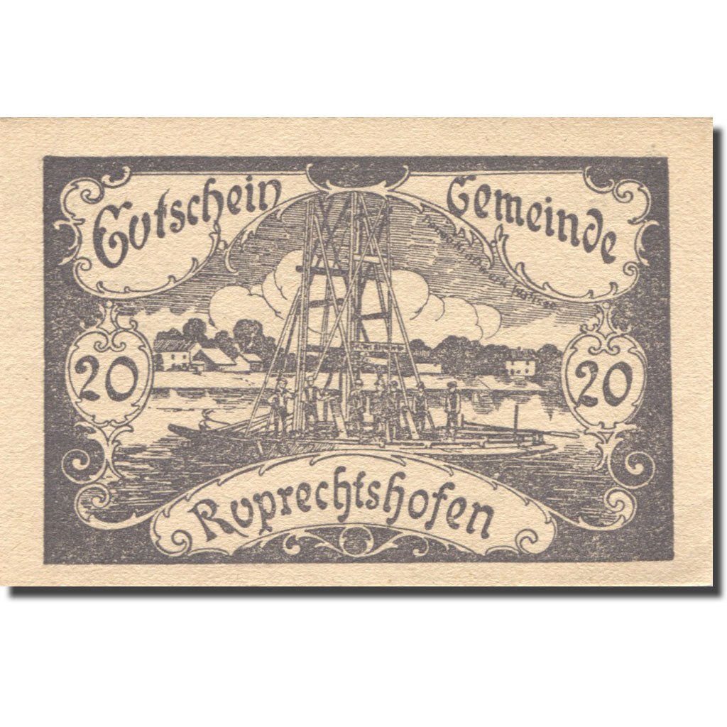 Banconote, Austria, Ruprechtshofen, 20 Heller, bateau, 1920 SPL Mehl:FS 901