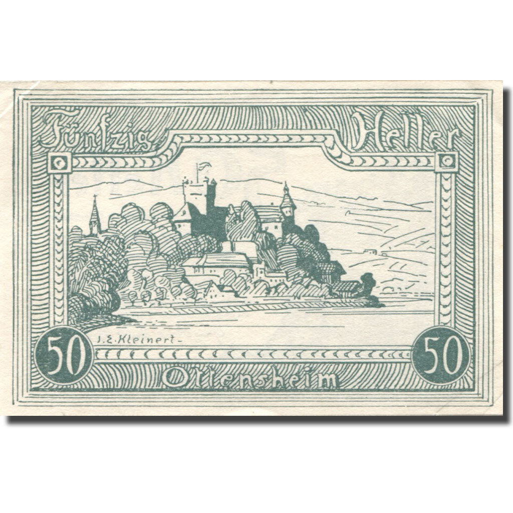 Geldschein, Österreich, Ottensheim, 50 Heller, Blason, 1920 UNZ- Mehl:FS 717