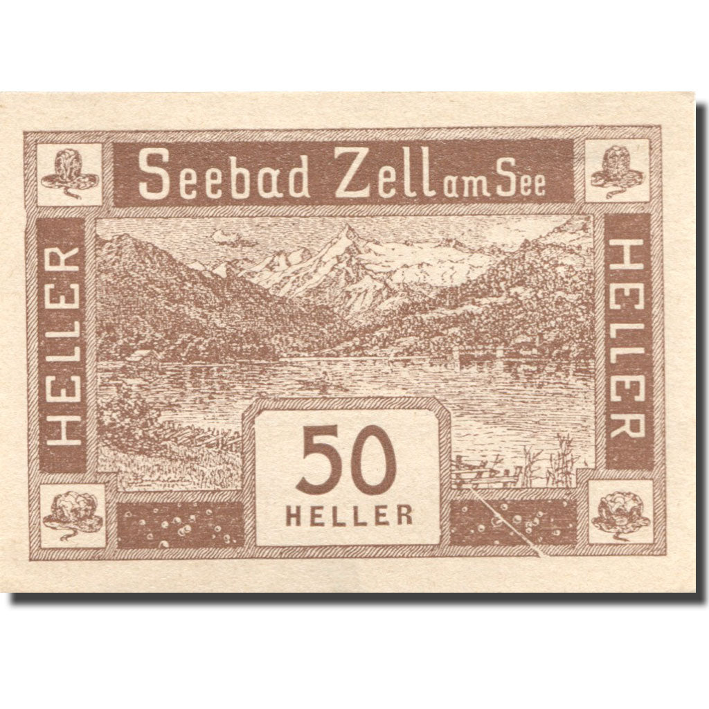 Billet, Autriche, Zell am See, 50 Heller, montagne, 1920 SPL Mehl:FS 1270I
