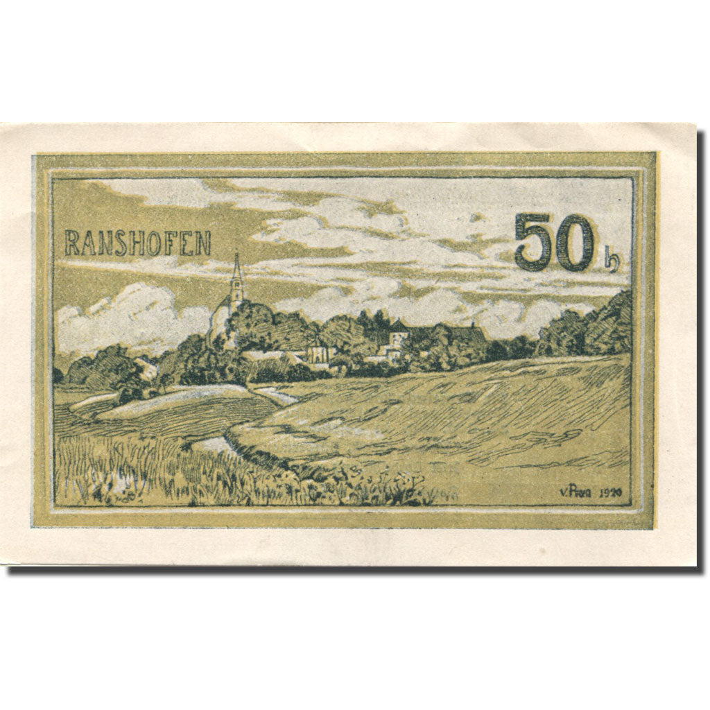 Billet, Autriche, Ranshofen, 50 Heller, paysage 1920-11-30, SUP, Mehl:FS 819
