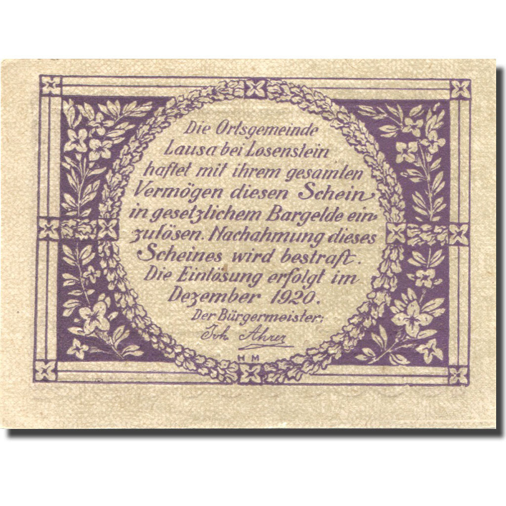 Banconote, Austria, Lausa, 30 Heller, Forêt, 1920 SPL, Mehl:FS 506IcE