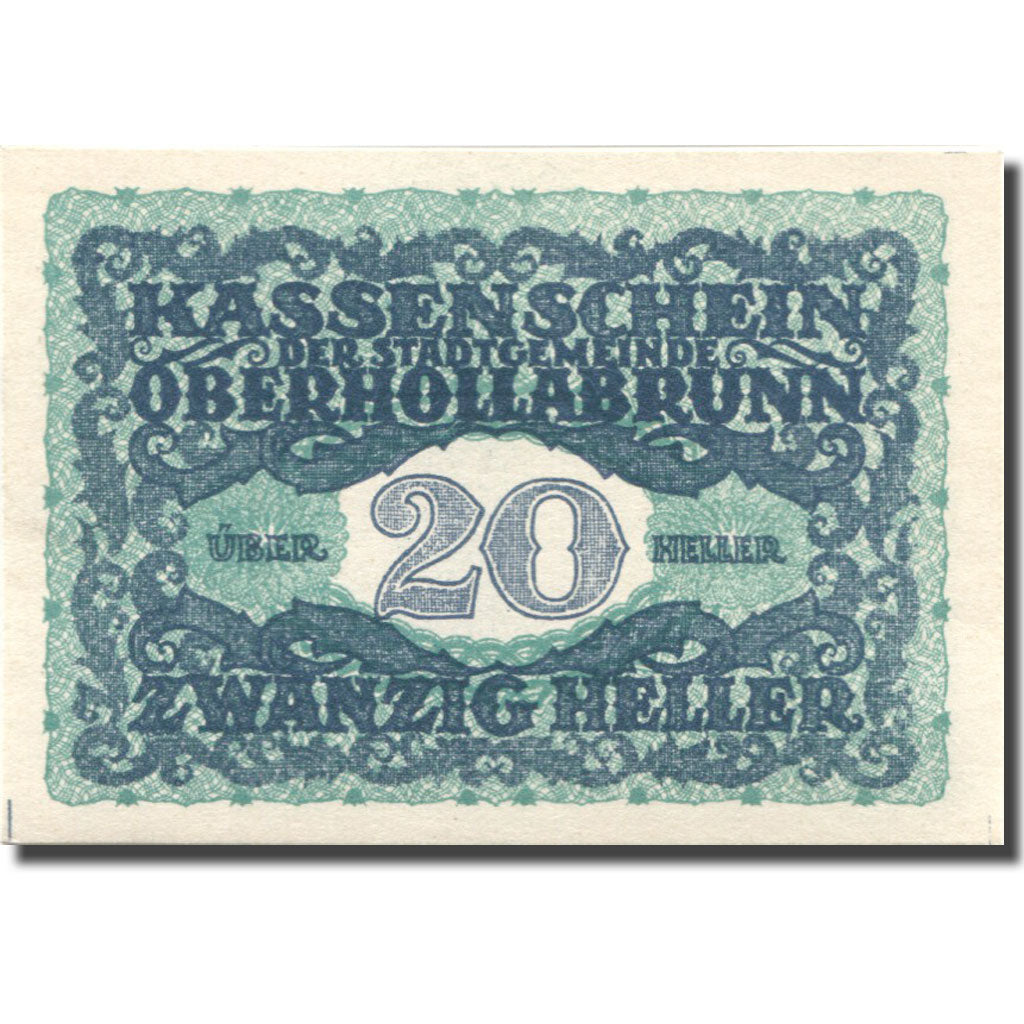 Banconote, Austria, Oberhollabrunn, 20 Heller, château, 1920 SPL Mehl:FS 683a