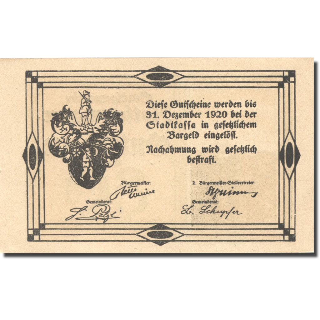 Geldschein, Österreich, Rottenmann, 80 Heller, Forêt, 1920 UNZ- Mehl:FS 852