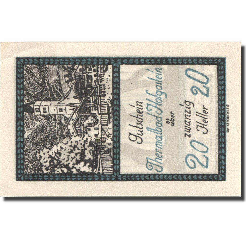 Geldschein, Österreich, Hofgastein, 20 Heller, Eglise, UNZ-, Mehl:FS 384Ia