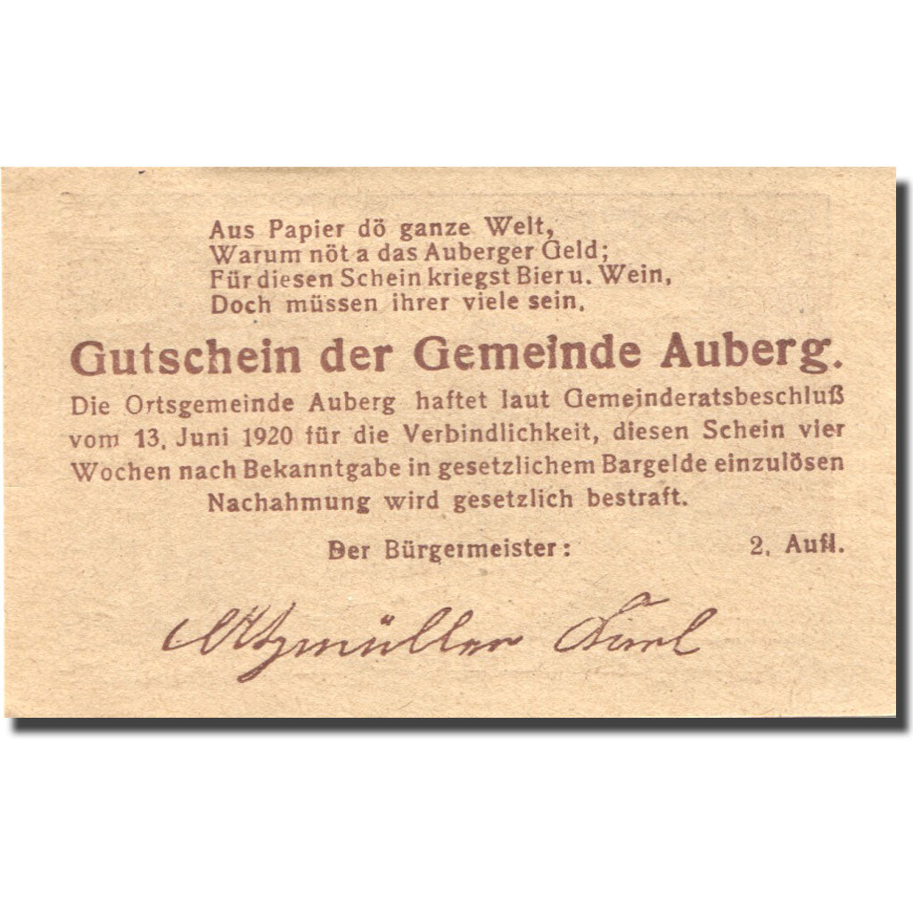 Banconote, Austria, Auberg, 10 Heller, ferme 1920-06-13, SPL Mehl:FS 66bC
