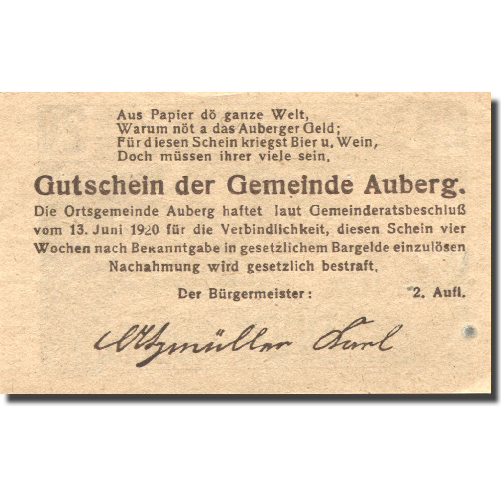 Banknot, Austria, Auberg, 20 Heller, Eglise, 1920, 1920-06-13, UNC(63), Mehl:FS