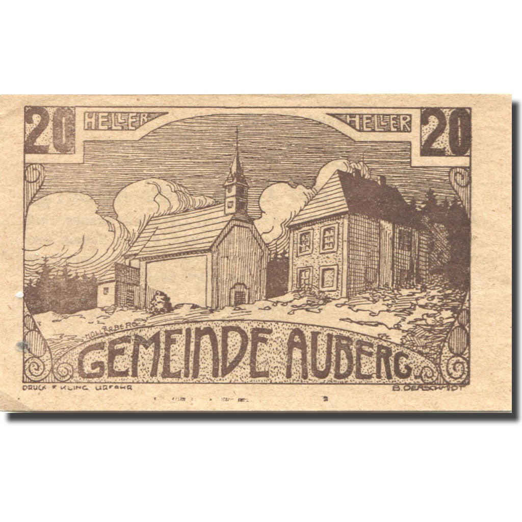 Banknot, Austria, Auberg, 20 Heller, Eglise, 1920, 1920-06-13, UNC(63), Mehl:FS