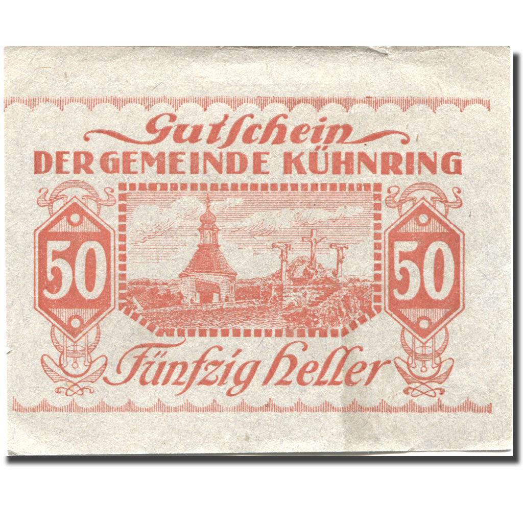 Billet, Autriche, Kuhnring, 50 Heller, cimetière, 1920 SUP Mehl:FS 489