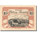 Banconote, Austria, Palting-Perwang, 10 Heller, village, 1921 SPL Mehl:FS 720b1