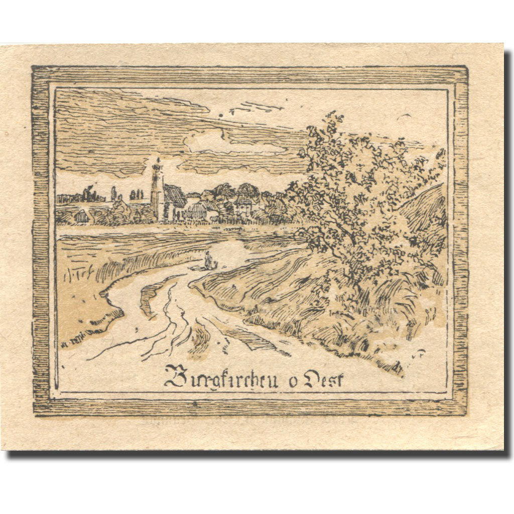 Banconote, Austria, Burgkirchen, 50 Heller, paysage, 1920 SPL Mehl:FS 115b