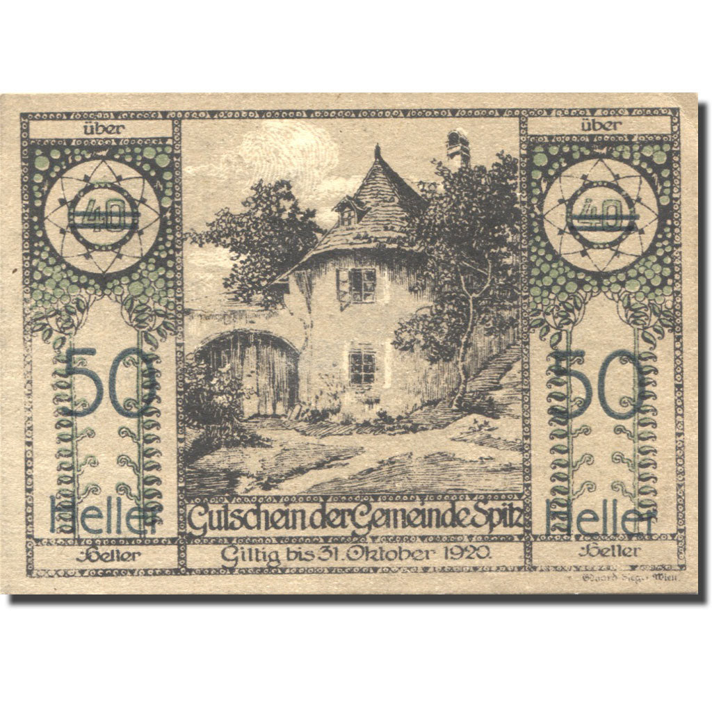 Banconote, Austria, Spitz a/d Donau, 50 Heller, ferme, 1920 SPL Mehl:FS 1122.12