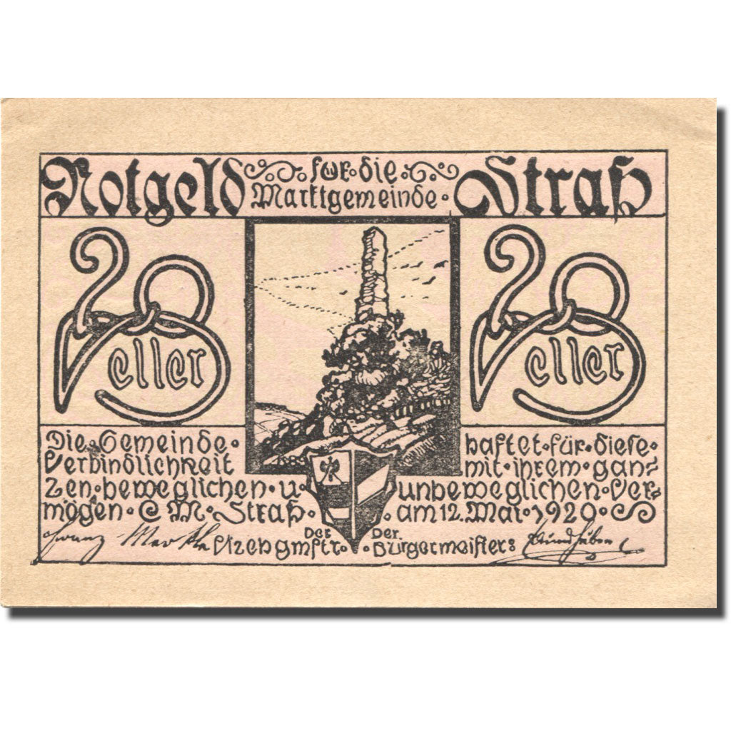 Banconote, Austria, Strass, 20 Heller, Monument  1920-05-12, SPL Mehl:FS 1047
