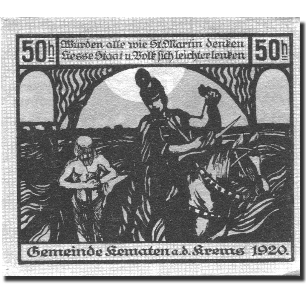 Banconote, Austria, Krems, 50 Heller, Eglise 1920-12-31, SPL Mehl:FS 430a