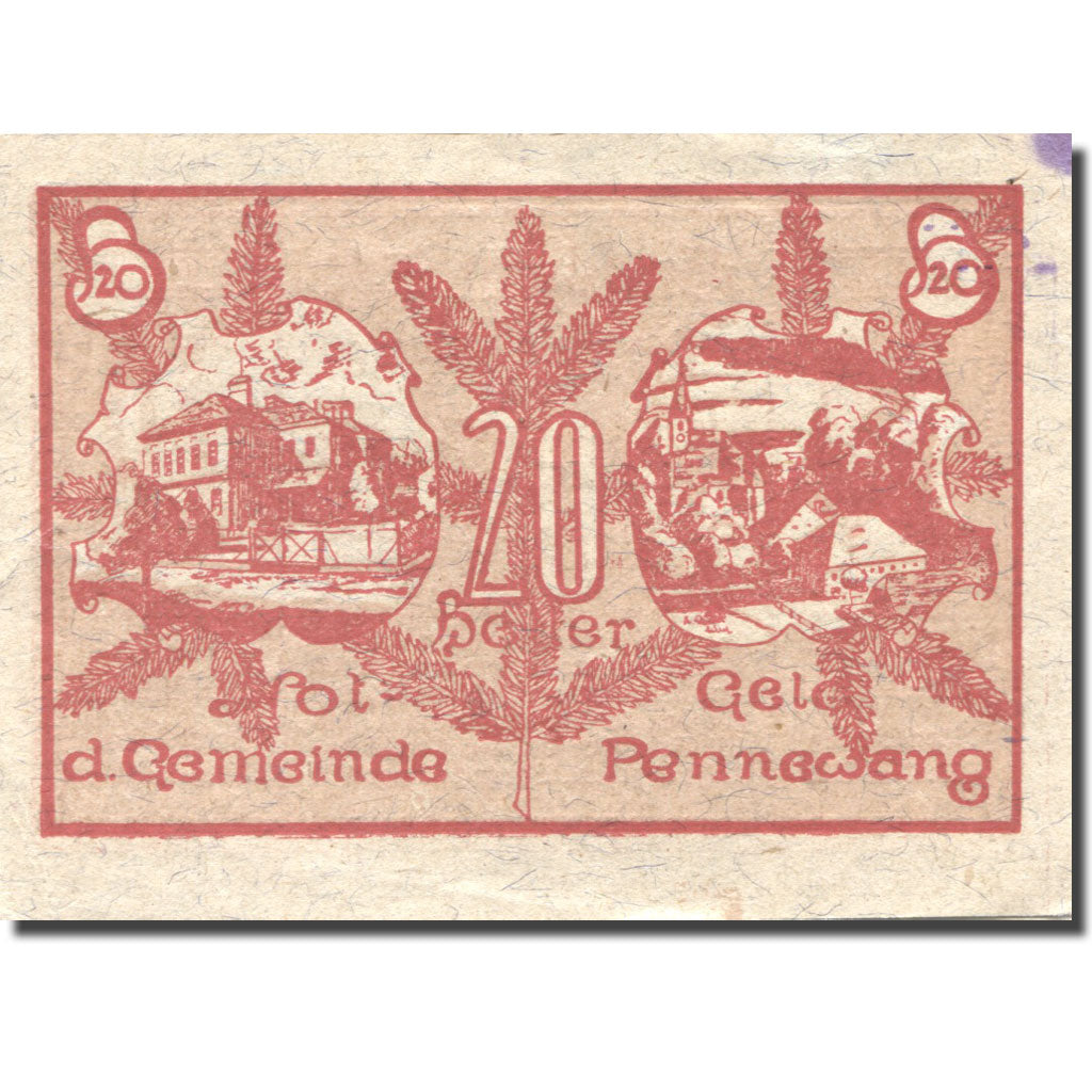 Banknote, Austria, Pennewang, 20 Heller, épis, 1920 UNC(63) Mehl:FS 727b