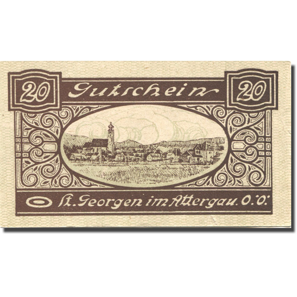 Banknote, Austria, St Georgen, 20 Heller, Blason, 1920, UNC(63) Mehl:FS 888Ia