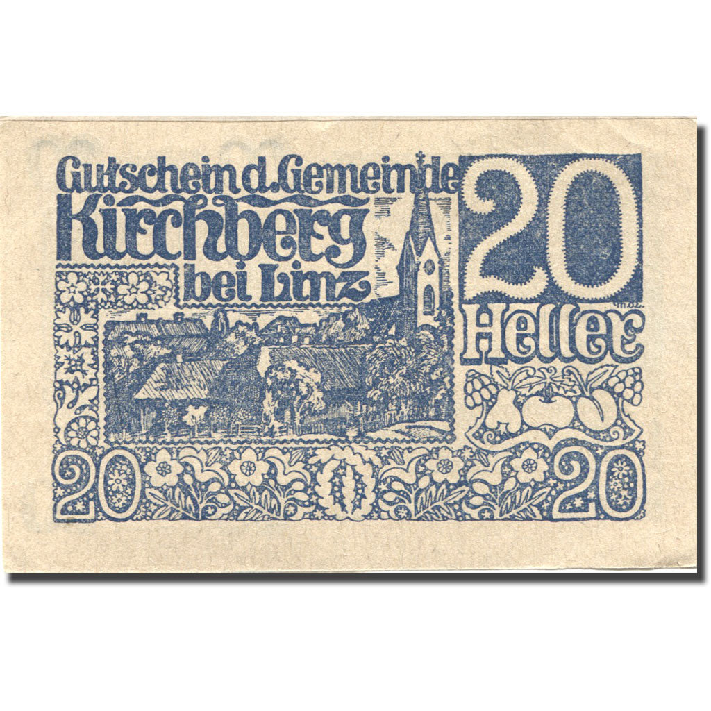 Banknote, Austria, 20 Heller, village, 1920, 1920-04-25, UNC(63), Mehl:FS 443a