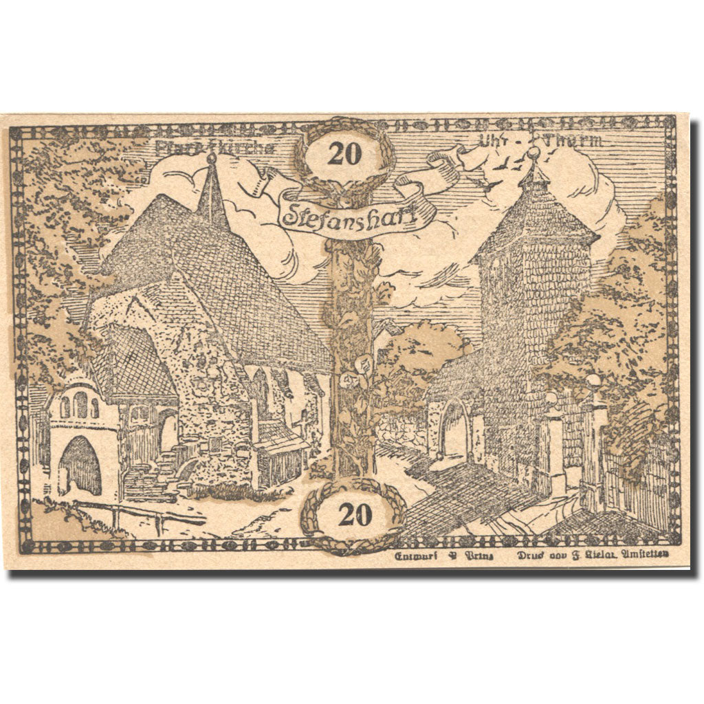 Banconote, Austria, Stefanshart, 20 Heller, Monument, 1920 SPL Mehl:FS 1013e