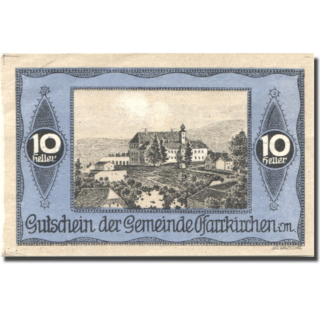 Banknote, Austria, Pfarrkirchen 10 Heller, château, UNC(60-62) Mehl:FS 744IIIb