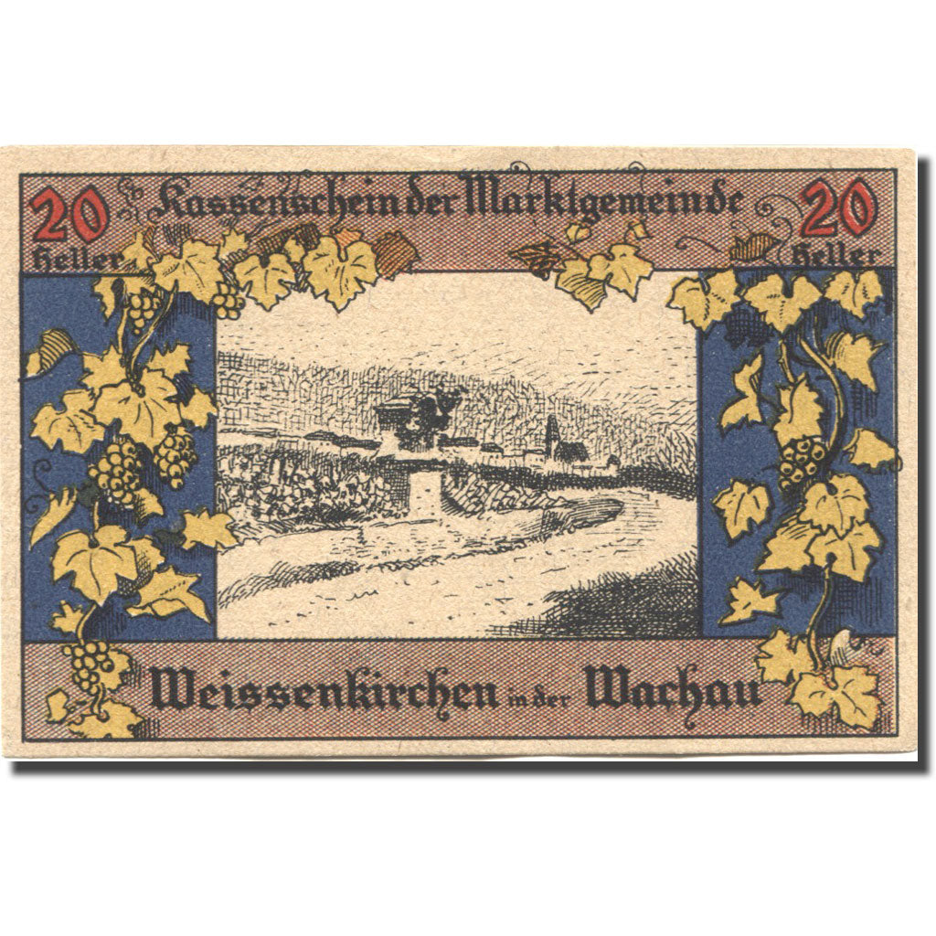 Banknote, Austria, Weissenkirchen 20Heller, chemin 1920 UNC(63) Mehl:FS 1158III