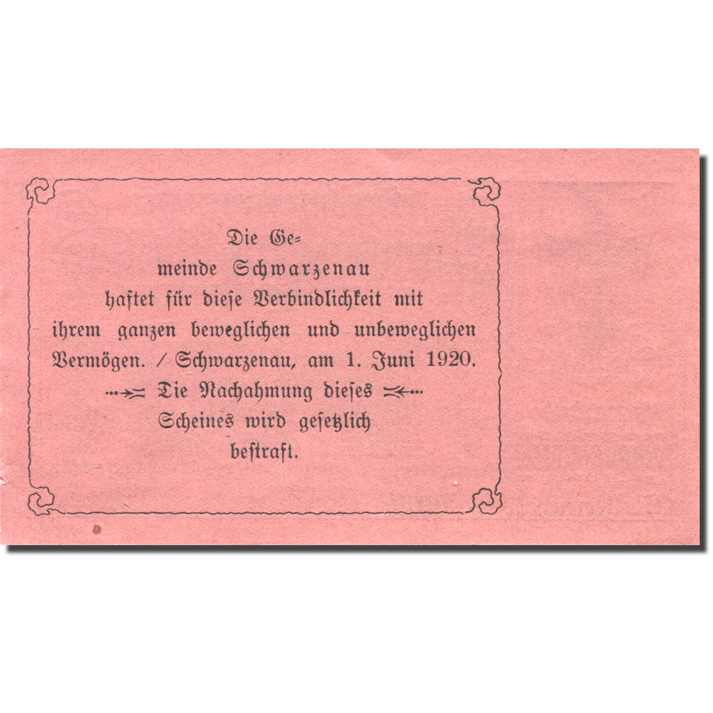 Banknote, Austria, Schwarzenau, 30 Heller, village, 1920, UNC(63) Mehl:FS 979a