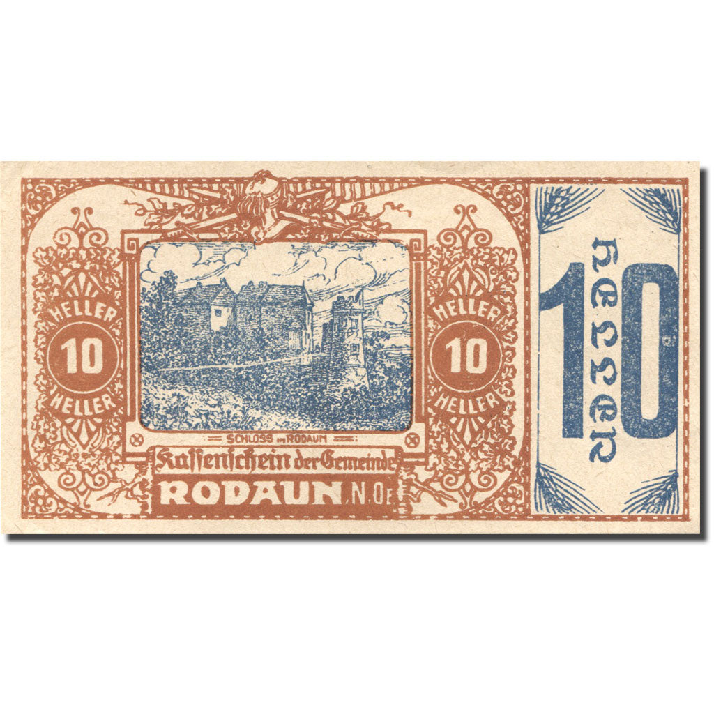 Banknote, Austria, Rodaun, 10 Heller, château, UNC(63), Mehl:FS 840IIa