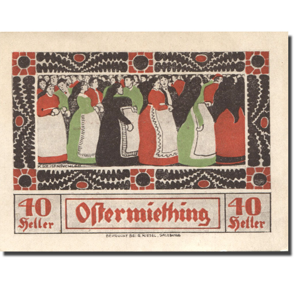 Banknote Austria Ostermiething 40Heller personnage 1 UNC(63) Mehl:FS 713Ij