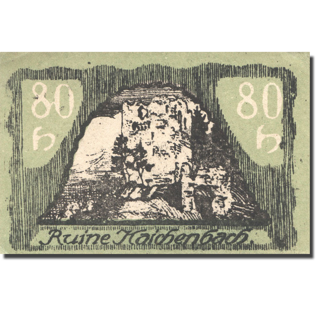 Banknote, Austria, Marsbach, 80 Heller, ruine, 1920 UNC(63) Mehl:FS 592a