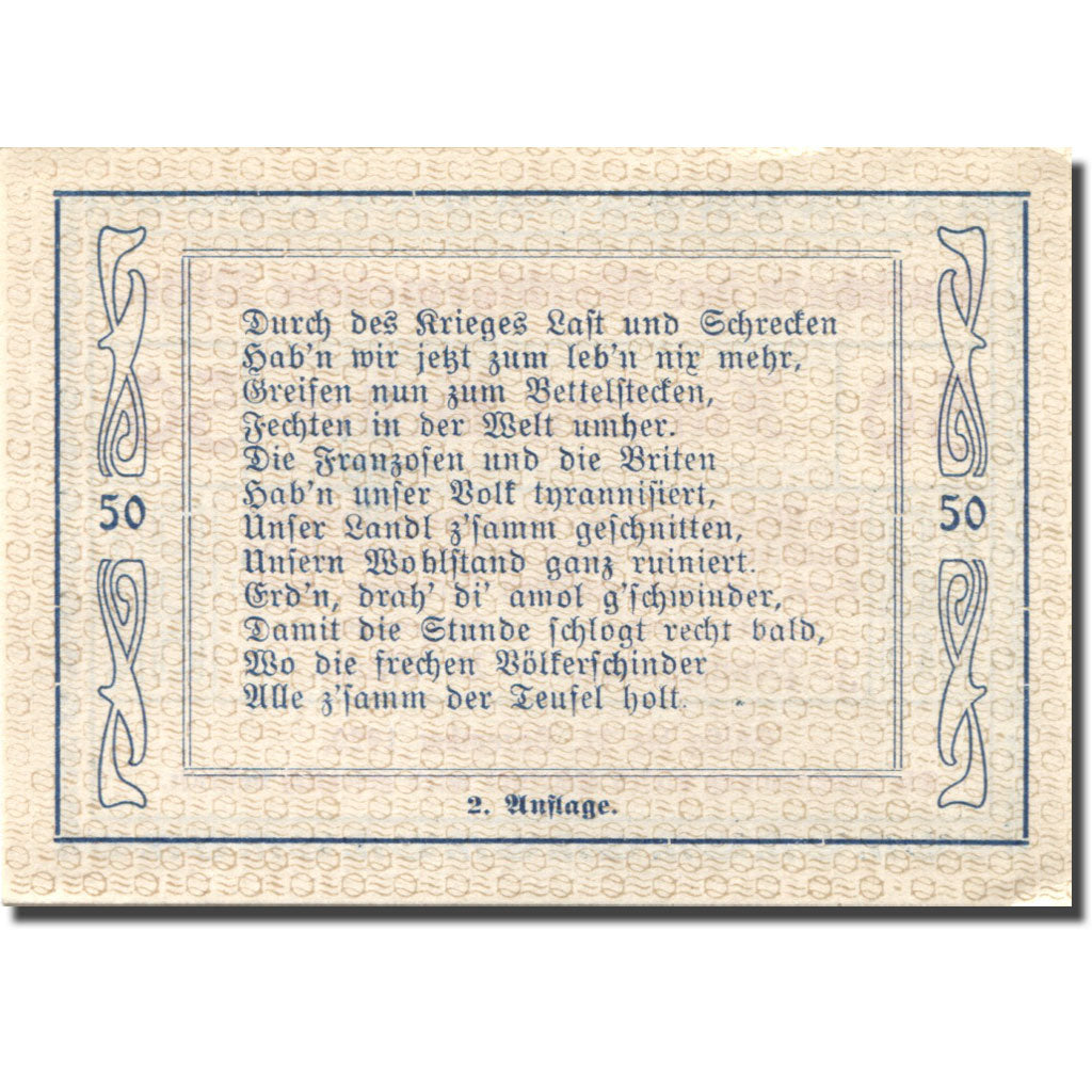 Geldschein, Österreich Vitis 50 Heller, valeur faciale, 1920 UNZ- Mehl:FS 1115II