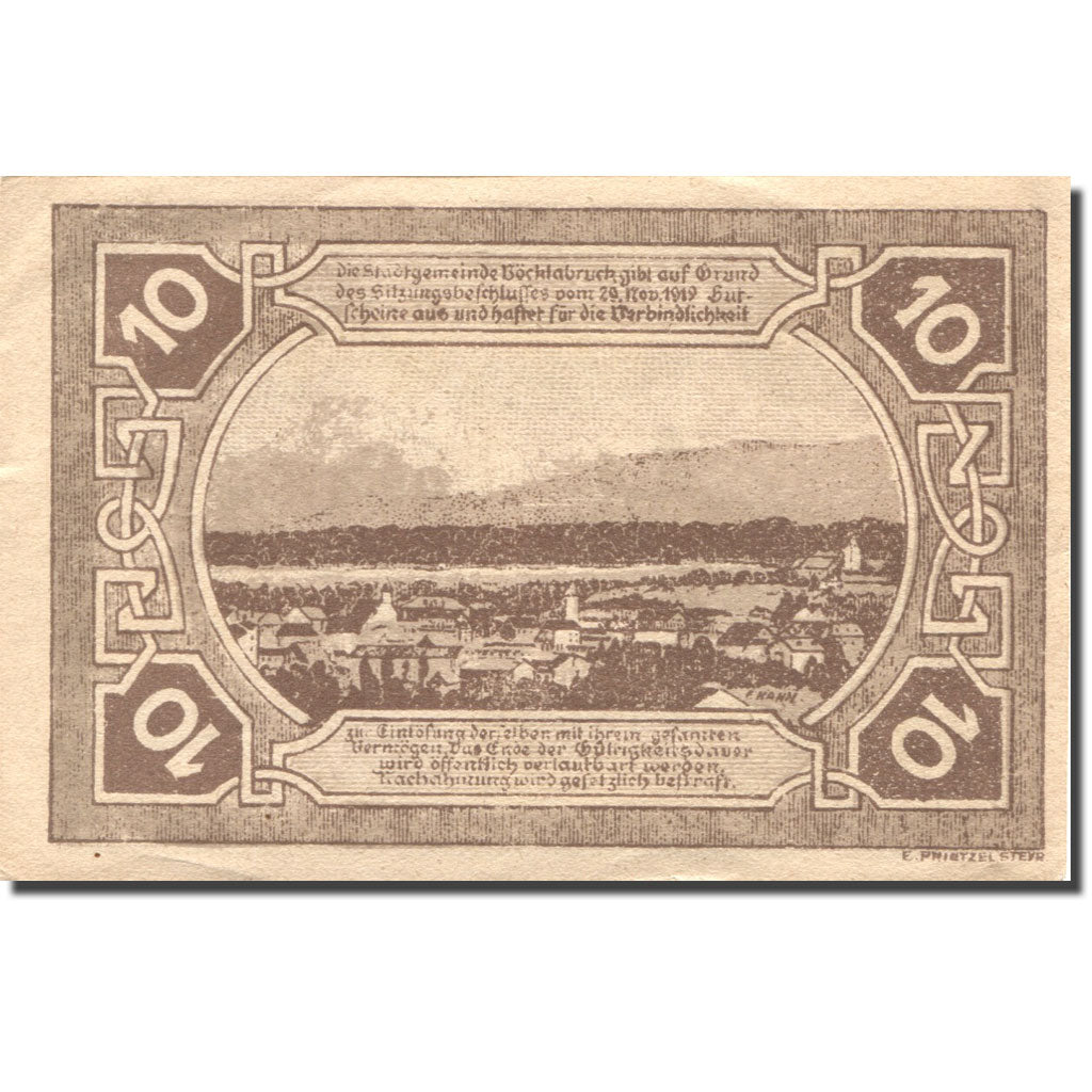 Banknote, Austria, Vöcklabruck, 10 Heller, Eglise, 1920 UNC(63) Mehl:FS 1116IIa