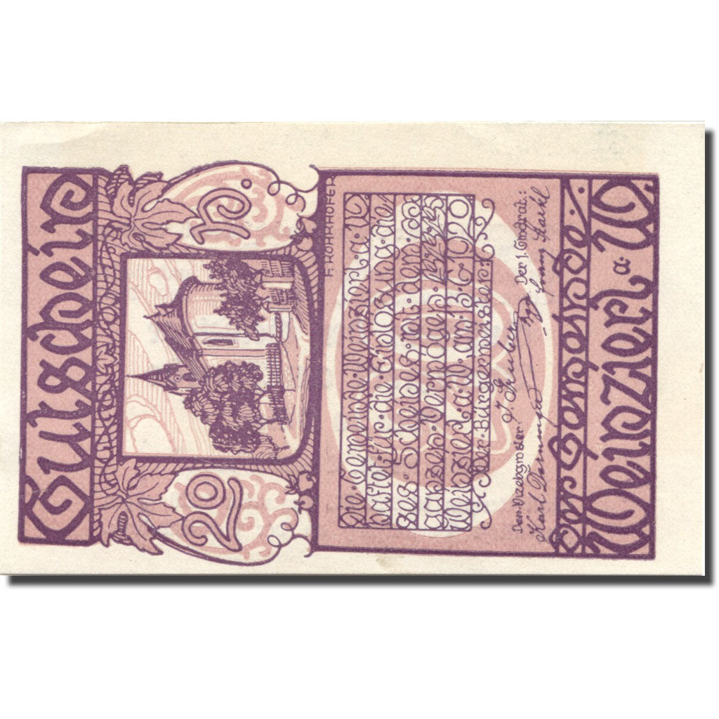 Banknote, Austria, Weinzierl, 20 Heller, Eglise, 1920 UNC(63) Mehl:FS 1152
