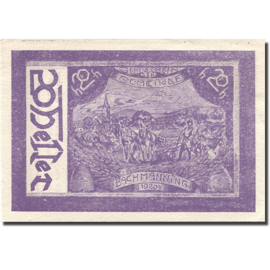 Geldschein, Österreich, Bachmanning 20 Heller agriculteur 1920 UNZ- Mehl:FS 721b
