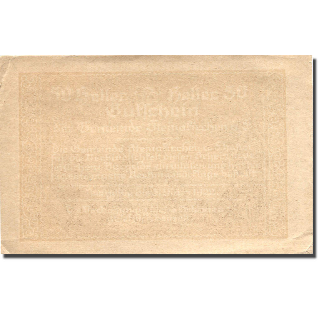 Banconote, Austria, Steinakirchen 50 Heller, village, 1922 SPL- Mehl:FS 1017IIa