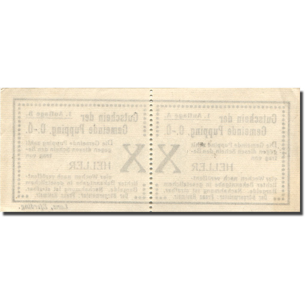 Banconote, Austria, Pupping, 20 Heller, valeur faciale, SPL-, Mehl:FS 792IdB