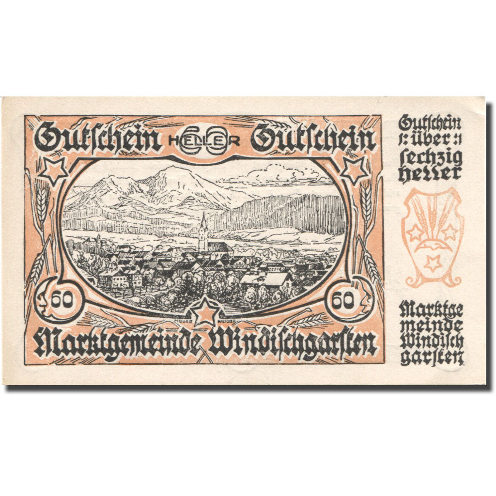 Banknote Austria Windischgarsten 60 Heller paysage 1920 UNC(63) Mehl:FS 1245IIIa