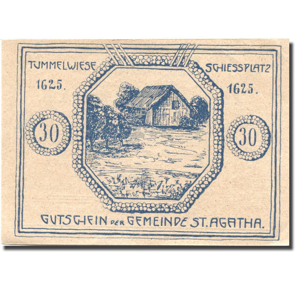 Banknote, Austria, St Agatha, 30 Heller, ferme, 1920 UNC(63) Mehl:FS 877IId2