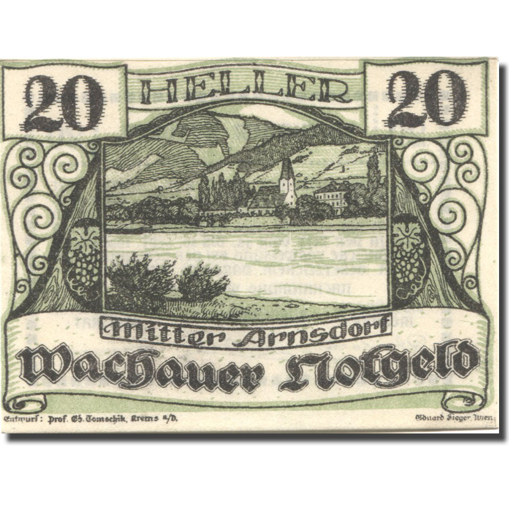 Banknote, Austria, Spitz, 20 Heller, fleuve, 1920 UNC(63) Mehl:FS 1122.6IIc