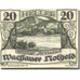 Banknote, Austria, Spitz, 20 Heller, fleuve, 1920 UNC(63) Mehl:FS 1122.6IIc