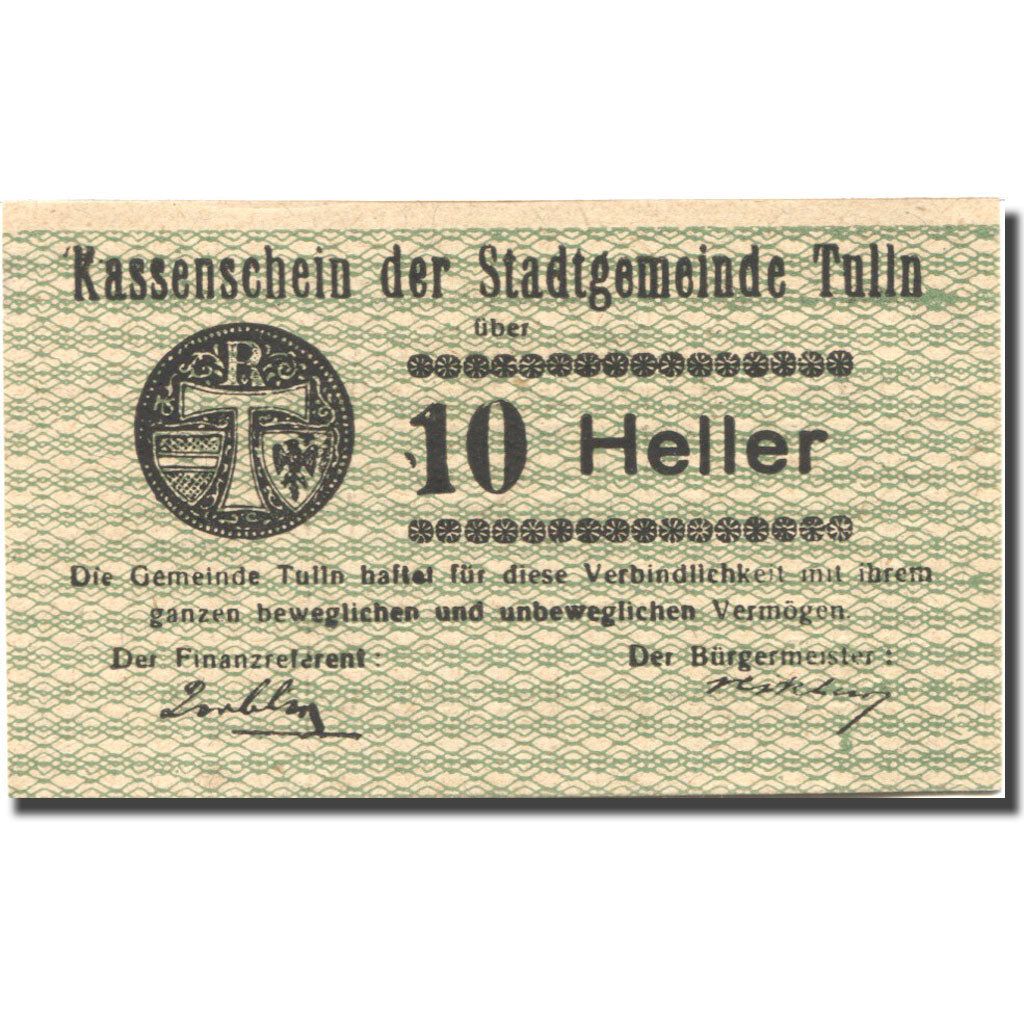 Banknote, Austria, Tulln, 10 Heller, valeur faciale 1920 UNC(63) Mehl:FS 1083I.4