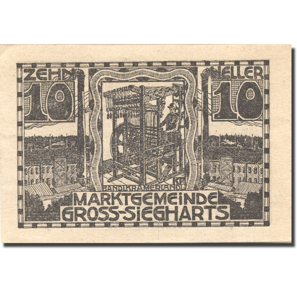 Banknote, Austria, Gross-Siegharts, 10 Heller, Usine, 1920 UNC(63) Mehl:FS 297a