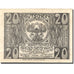 Banknote, Austria, Gross-Siegharts, 20 Heller, Blason, 1920 UNC(63) Mehl:FS 297a