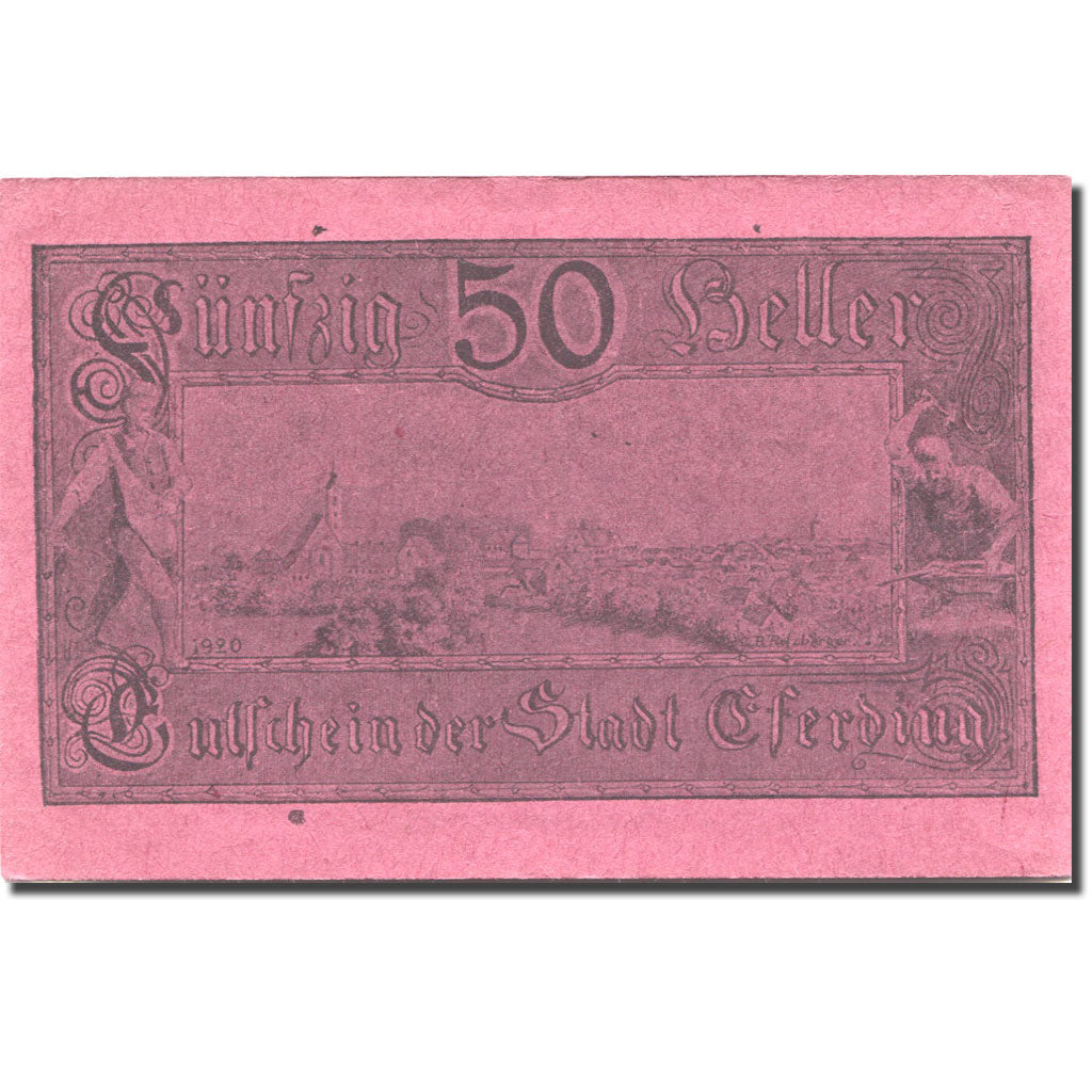 Banknote, Austria, Eferding, 50 Heller, paysage, 1919 UNC(60-62) Mehl:FS 152I.4i