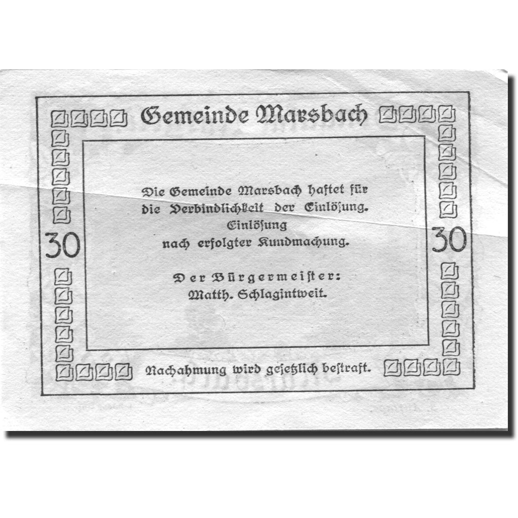 Banknote, Austria, Marsbach, 30 Heller, château, AU(55-58), Mehl:FS 127i