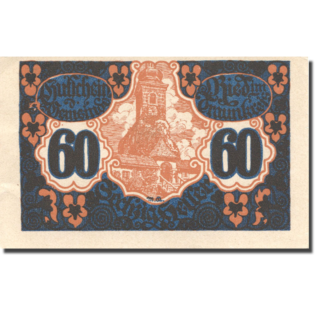 Banknote, Austria, Ried, 60 Heller, Eglise, 1920, UNC(63), Mehl:FS 836IIa